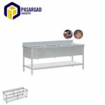 سینک صنعتی سه لگن تمام پرس