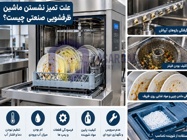 علت تمیز نشستن ماشین ظرفشویی صنعتی چیست؟
