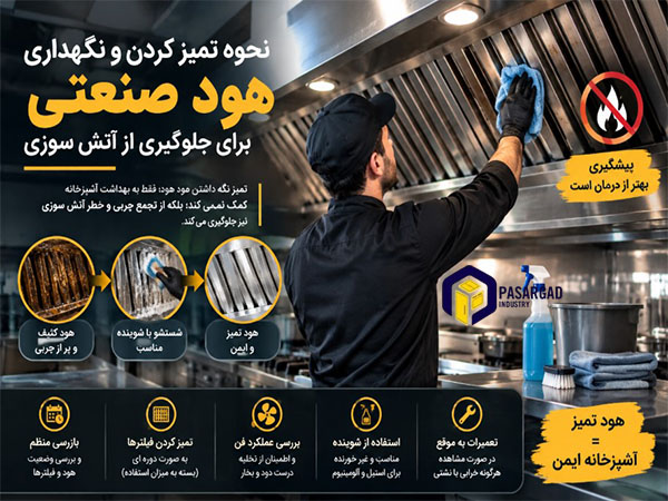 نحوه تمیز کردن و نگهداری هود صنعتی برای جلوگیری از آتش سوزی